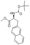 (S)-2-(叔丁氧羰基)氨基)-3-(萘-2-基)丙酸甲酯 结构式