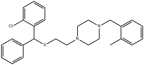 1-[2-[(o-クロロ-α-フェニルベンジル)チオ]エチル]-4-(o-メチルベンジル)ピペラジン 化学構造式