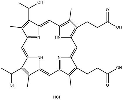 血卟啉二盐酸盐, 17696-69-4, 结构式