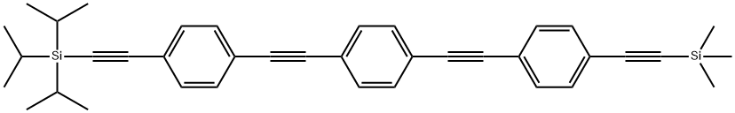 Triisopropyl((4-((4-((4-((trimethylsilyl)ethynyl)-phenyl)ethynyl)phenyl)ethynyl)phenyl)ethynyl)si 化学構造式