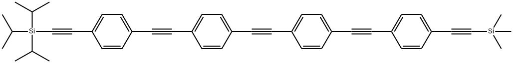 4-(4-(4-((三异丙硅炔基)苯炔基)苯炔基)苯炔基)三甲基硅烷 结构式