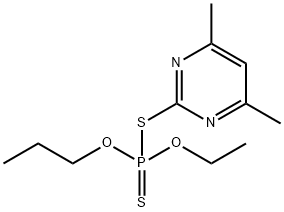 ジチオりん酸S-(4,6-ジメチル-2-ピリミジニル)O-エチルO-プロピル 化学構造式