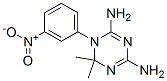 1-[3-ニトロフェニル]-6,6-ジメチル-1,6-ジヒドロ-1,3,5-トリアジン-2,4-ジアミン 化学構造式
