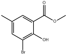 BENZOIC ACID,3-BROMO-2-HYDROXY-5-METHYL-,METHYL ESTER Structure