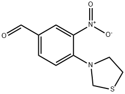 3-Nitro-4-(thiazolidin-3-yl)benzaldehyde 结构式