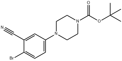 tert-Butyl 4-(4-bromo-3-cyanophenyl)-piperazine-1-carboxylate Structure