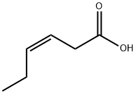 (3Z)-3-ヘキセン酸 化学構造式