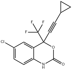 6-クロロ-4-(トリフルオロメチル)-4-(シクロプロピルエチニル)-1,4-ジヒドロ-2H-3,1-ベンゾオキサジン-2-オン 化学構造式