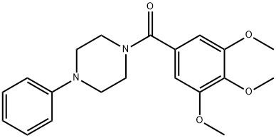 1-フェニル-4-(3,4,5-トリメトキシベンゾイル)ピペラジン 化学構造式