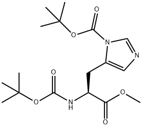 N(Α), N-(IM)-二-BOC-L-组氨酸甲酯, 17791-51-4, 结构式