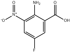 Benzoic acid, 2-amino-5-fluoro-3-nitro- (9CI) Struktur