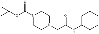 4-CYCLOHEXYLCARBAMOYLMETHYL-PIPERAZINE-1-CARBOXYLIC ACID TERT-BUTYL ESTER,177971-60-7,结构式