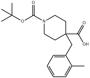 1-BOC-4-[(2-METHYLPHENYL)METHYL]-4-PIPERIDINECARBOXYLIC ACID Structure