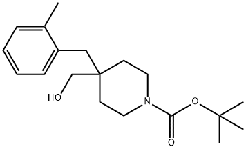 1-BOC-4-[(2-METHYLPHENYL)METHYL]-4-(HYDROXYMETHYL)-PIPERIDINE 结构式