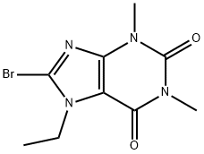 8-BROMO-7-ETHYL-1,3-DIMETHYL-2,3,6,7-TETRAHYDRO-1H-PURINE-2,6-DIONE 化学構造式