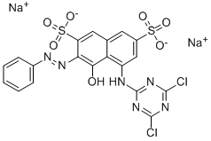 3-(フェニルアゾ)-4-ヒドロキシ-5-(4,6-ジクロロ-1,3,5-トリアジン-2-イルアミノ)ナフタレン-2,7-ビス(スルホン酸ナトリウム)