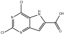 2,4-Dichloro-5H-pyrrolo[3,2-d]-pyrimidine-6-carboxylic acid Struktur