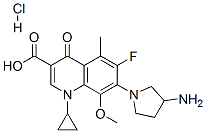 7-(3-aminopyrrolidin-1-yl)-1-cyclopropyl-6-fluoro-8-methoxy-5-methyl-4 -oxo-quinoline-3-carboxylic acid hydrochloride Structure