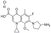 7-(3-aminopyrrolidin-1-yl)-1-cyclopropyl-6-fluoro-8-methoxy-5-methyl-4 -oxo-quinoline-3-carboxylic acid hydrochloride 结构式