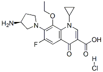 7-((S)-3-Amino-1-pyrrolidinyl)-8-ethoxy-1-cyclopropyl-6-fluoro-1,4-dih ydro-4-oxoquinoline-3-carboxylic acid hydrochloride,178174-17-9,结构式