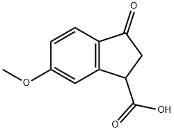 2,3-DIHYDRO-6-METHOXY-3-OXO-1H-INDENE-1-CARBOXYLIC ACID 结构式