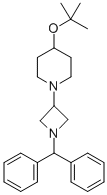 4-(1,1-DIMETHYLETHOXY)-1-[1-(DIPHENYLMETHYL)-3-AZETIDINYL]-PIPERIDINE 化学構造式
