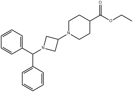 4-Piperidinecarboxylic acid,1-[1-(diphenylmethyl)-3-azetidinyl]-,ethyl ester 结构式