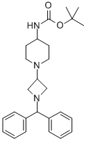 [1-[1-(DIPHENYLMETHYL)-3-AZETIDINYL]-4-PIPERIDINYL]-CARBAMIC ACID 1,1-DIMETHYLETHYL ESTER Struktur