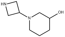 1-(氮杂环丁烷-3-基)哌啶-3-醇 结构式