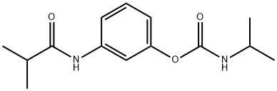 イソプロピルカルバミド酸3-[(2-メチルプロピオニル)アミノ]フェニル 化学構造式