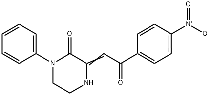 (3Z)-3-[2-(4-nitrophenyl)-2-oxo-ethylidene]-1-phenyl-piperazin-2-one 结构式