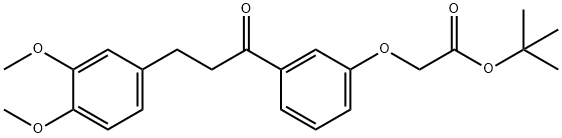 1,1-DIMETHYLETHYL [3-[3-(3,4-DIMETHOXYPHENYL)-1-OXO-PROPYL]PHENOXY]-ACETATE 化学構造式