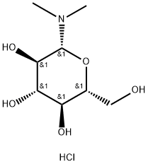 (2R,3R,4S,5R,6R)-2-dimethylamino-6-(hydroxymethyl)oxane-3,4,5-triol hy drochloride Struktur