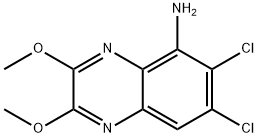 6,7-DICHLOOR-2,3-DIMETHOXYCHINOXALINE-5-YLAMINE 化学構造式