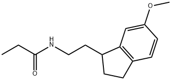RAC-N-[2-(2,3-ジヒドロ-6-メトキシ-1H-インデン-1-イル)エチル]プロパンアミド 化学構造式