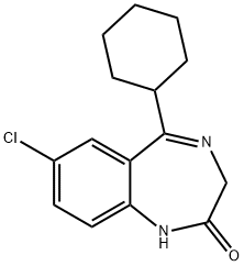 7-chloro-5-cyclohexyl-1,3-dihydro-2H-1,4-benzodiazepin-2-one  Structure