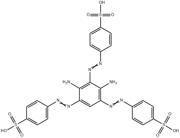 4,4',4''-[(2,4-diaminobenzene-1,3,5-triyl)tris(azo)]tris(benzenesulphonic) acid 结构式