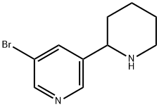 3-溴-5-(哌啶-2-基)吡啶 结构式