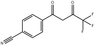 4-(4,4,4-三氟-3-氧亚基丁酰)苯甲腈 结构式