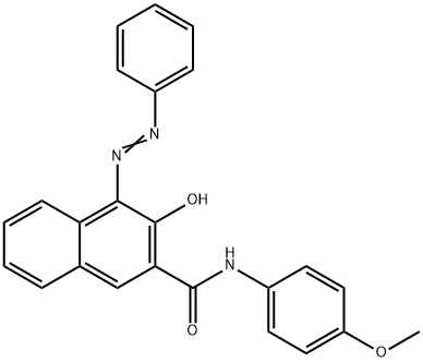 N-(p-anisyl)-3-hydroxy-4-(phenylazo)naphthalene-2-carboxamide Struktur