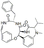 (2S)-2-Dimethylamino-N-[(3R,4S,7S)-5,8-dioxo-3-phenyl-7-phenylmethyl-2-oxa-6,9-diazabicyclo[10.2.2]hexadeca-10,12,14(1),15-tetren-4-yl]-3-methylbutanamide,17948-40-2,结构式