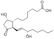 (13E,15S)-9α,15-ジヒドロキシ-11-オキソプロスタ-13-エン-1-酸 化学構造式