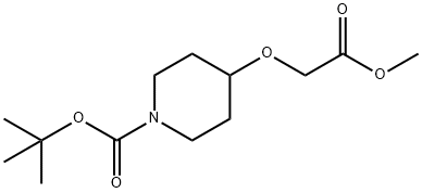4-(2-甲氧基-2-氧代乙氧基)哌啶-1-羧酸叔丁酯,179689-21-5,结构式