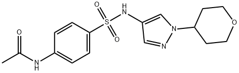 N-(4-{[(1-Tetrahydro-2H-pyran-4-yl-1H-pyrazol-4-yl)amino]sulfonyl}phenyl)acetamide Structure