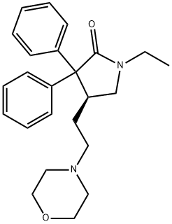 2-Pyrrolidinone, 1-ethyl-4-[2-(4-morpholinyl)ethyl]-3,3-diphenyl-, (S)- 结构式