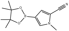 1-甲基-4-(4,4,5,5-四甲基-1,3,2-二氧杂硼烷-2-基)-1H-吡咯-2-腈, 1799628-14-0, 结构式