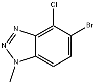 5-Bromo-4-chloro-1-methyl-1H-benzo[d][1,2,3]triazole 化学構造式