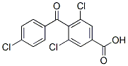 3,5-ジクロロ-4-(4-クロロベンゾイル)安息香酸 化学構造式
