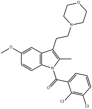 1-(2,3-二氯苯甲酰基)-5-甲氧基-2-甲基-3-[2-(4-吗啉基)乙基]-1H-吲哚,180002-83-9,结构式