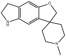 Spiro[2H-furo[2,3-f]indole-3(5H),4'-piperidine], 6,7-dihydro-1'-Methyl- 化学構造式